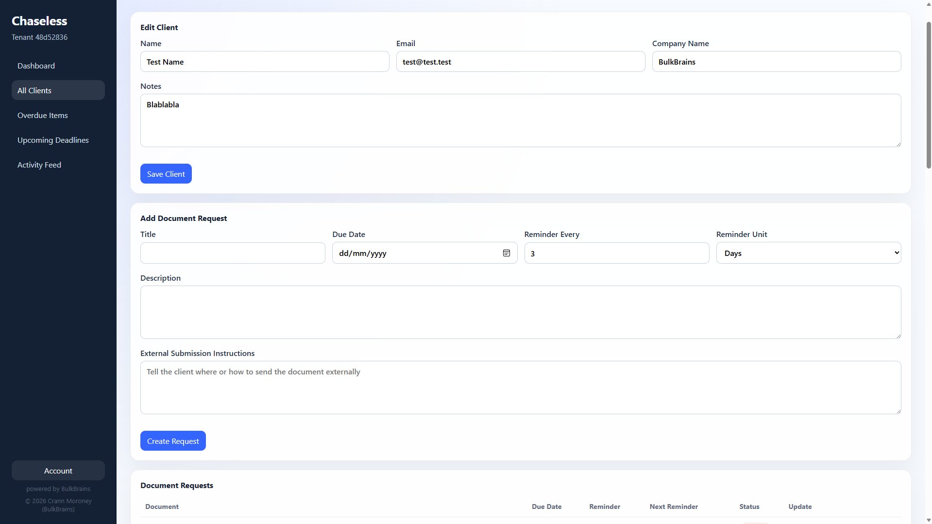 chaseless edit client